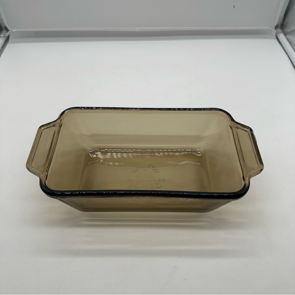 EUC Lovenware Glass Loaf Pan Dish Amber 1041 1.5 Quart Baking